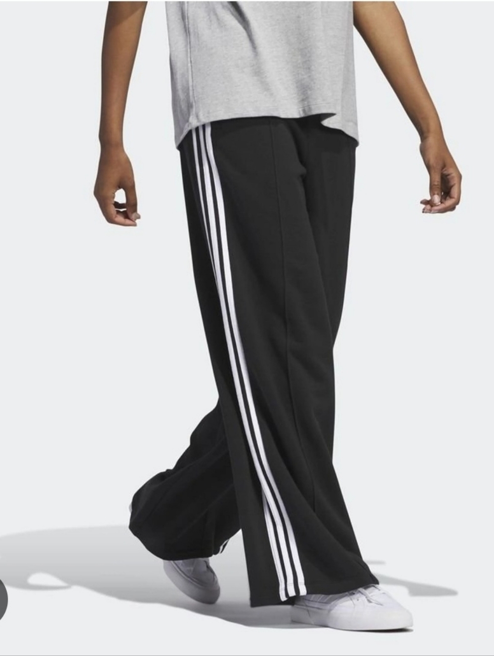 Men’s Black Three-Stripe Track Pants. New